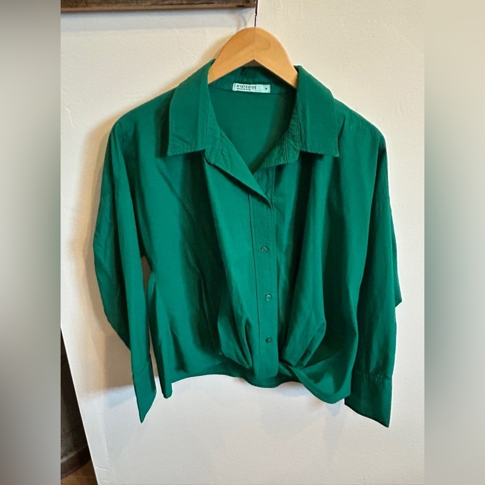 Stateside Voile Long Sleeve Front Twist Shirt